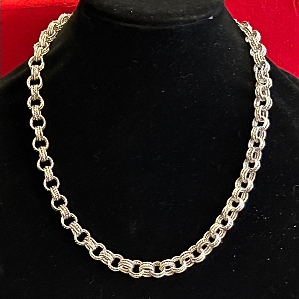 Vintage Silver Plated Twisted Chain Necklace
